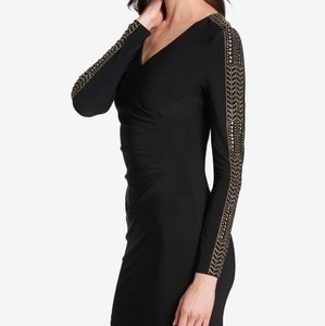 Guess Black Studded Jersey Sheath Dress Size 0